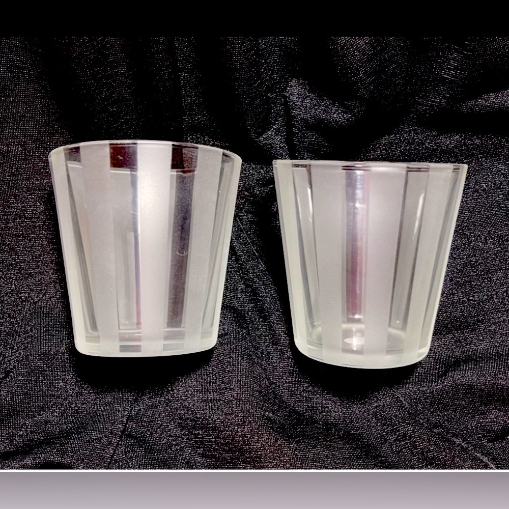 New-Set of 6 Frosted Pane Votive/Tealight Candle Holders